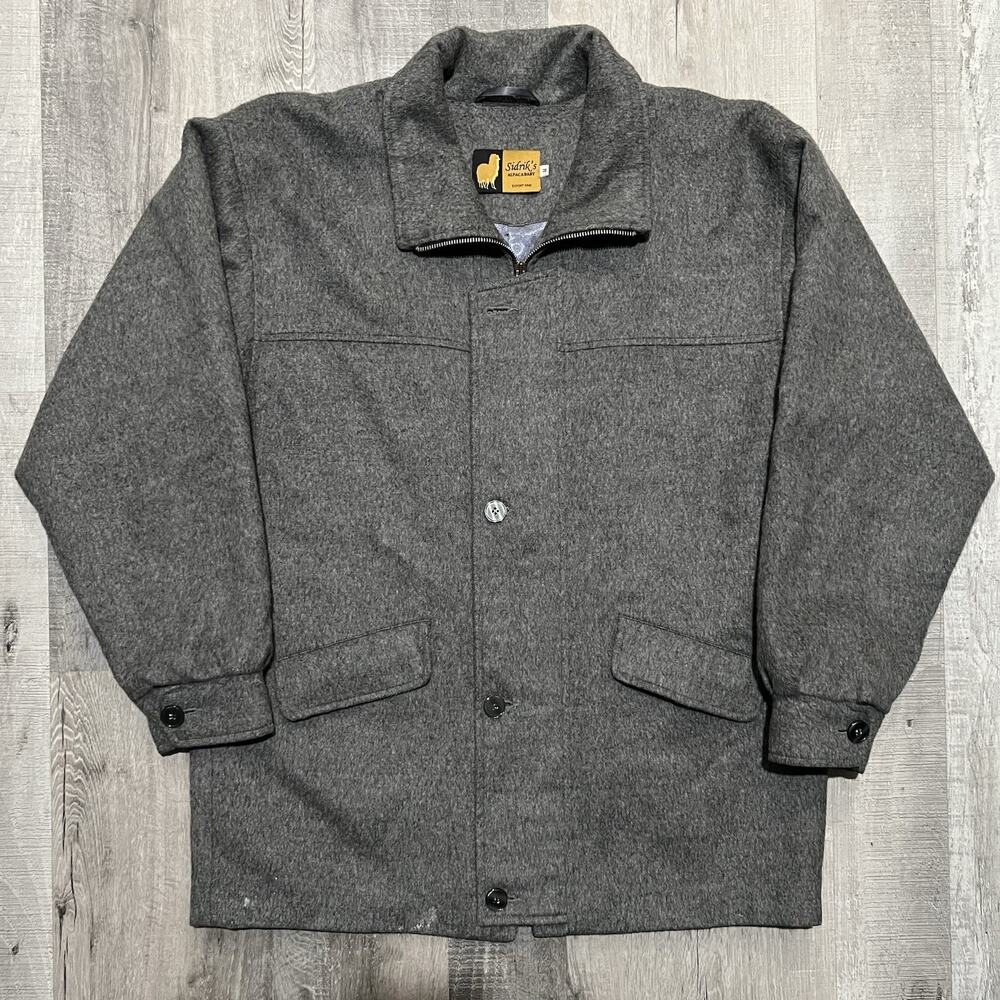 Sidriks Baby Alpaca Fuzzy Wool Full Zip Men's M Mid Length Peruvian Overcoat